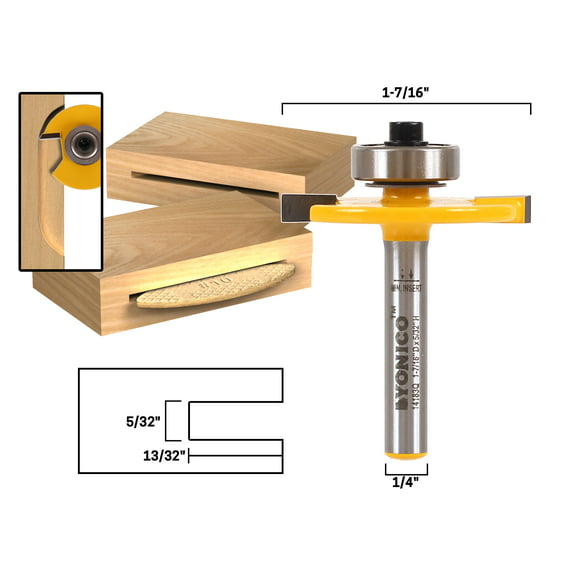 Biscuit Joining Slotting Bit with 1-1/4-Inch Large Diameter and 3/8-Inch Cutting Depth Whiteside Router Bits 1916 Rabbeting 